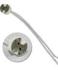10 Pack MR16 12V Ceramic Lamp Holders With 140mm Fly Leads For LED Fixtures and Hassle Free Wiring Projects, detail view of lamp holder.