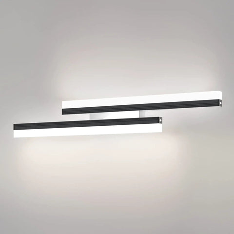 24 Inch LED Vanity Light Fixture 6000K Daylight White 36W 2160 Lumens Brushed Black Wall Mount Sconce For Bathroom Dimmable From Full To Off 180 Degree Rotatable Easy Install For Makeup And Grooming