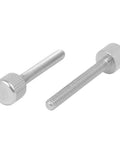 Stainless Steel Flat Head Knurled Thumb Screws M4 x 30mm 37mm Total Length 0.7mm Pitch Six Pack For PC Cases And Panel Installations Silver Tone