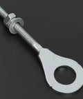Rear Chain Tensioner Axle Adjuster 15mm 0.59 Inch For Coleman CT200u CT200u-EX Baja MB200 Mini Bike, close-up of chrome adjuster