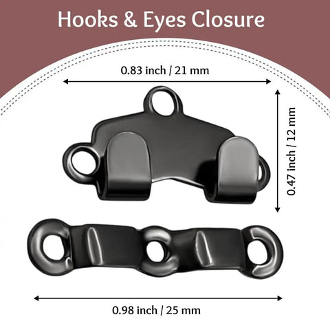 Heavy Duty Sewing Hooks And Eyes Closures For Bra Trousers Skirt Repair Rust Proof Steel Snaps 0.98x0.83x0.47 inches image.