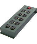 Power Strip Surge Protector With Ten Outlets And A 15 Foot Heavy Duty Metal Extension Cord Wall Mount Ready For Home Office Travel