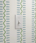 Bang For The Buck Vertical Stripes Vinyl Wallcovering Featuring Subtle Leather Texture, Commercial Grade Heavy Duty Construction, Custom Printed Just For You, Straight Up Stunning Room Refresh with light switch.