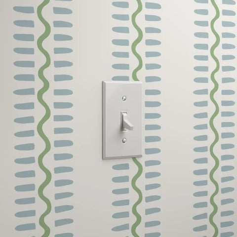 Bang For The Buck Vertical Stripes Vinyl Wallcovering Featuring Subtle Leather Texture, Commercial Grade Heavy Duty Construction, Custom Printed Just For You, Straight Up Stunning Room Refresh with light switch.