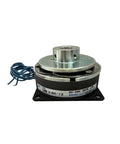 Electromagnetic brake TMB 0.6H-12 on metal base with blue control wires, DC 24V