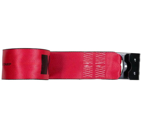 Beefy 4 Inch Wide By 30 Foot Red Winch Straps With Flat Hooks, Heavy Duty Cargo Tie Downs, 5400 Lbs Working Load Limit, Weather Resistant, Built Tough For Flatbed Trucks And Utility Trailers, 10 Pack red 4-inch winch strap with flat hook