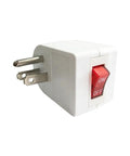 Three Pack Grounded Outlet Wall Tap Adapter With Power Switch White For Controlling Lamps And Small Appliances On A Tight Budget