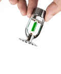 Pendent Fire Sprinkler Heads 5 Pack Half Inch Thread Quick Response 199 F Nickel Plated Copper shown from side view for installation.