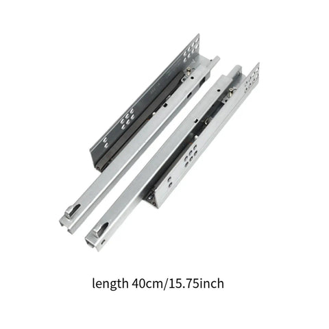 Two Piece Bottom Mount Drawer Slides for Furniture, Metal Drawer Rails With Easy Install, 40cm Heavy Duty Under Mount Glide