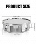 Heavy Duty Abs Wheel Center Hub Covers 4 Pack Snap On Rim Caps Universal Fit dimensions 5.4cm outer diameter, shiny chrome finish.