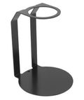 Sleek Black Iron Pour Over Coffee Dripper Rack With Rock Solid Stable Base For Precision Drip Brewing At Home Or Office, side view.