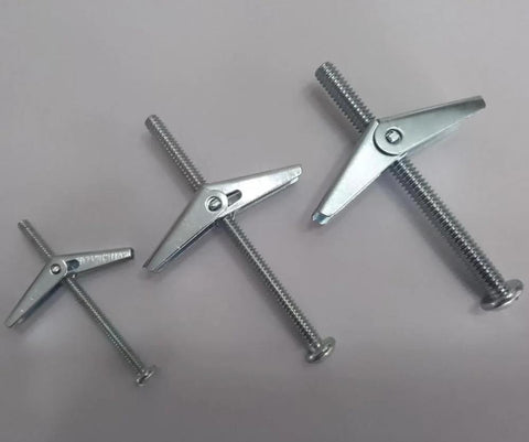 Mixed Heavy Duty Toggle Bolts Anchors And Screws Kit For Drywall Wood Ceilings And Hollow Walls 30 Sets with three sizes shown