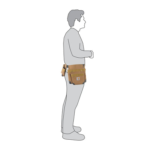 Side view of Legacy Standard Tool Belt With 11 Pockets Padded Comfort Brown 1200 Denier Polyester Rain Defender Water Repellent