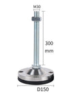 Heavy Duty Adjustable Leveling Feet 4 Pack Snap Install Bulletproof Carbon Steel Workbench Legs For Cabinets Desks And Shelves Fast Setup Non Skid Base No Wobble Guarantee Tops Out At Two Thousand Two Hundred Kilos, showcasing threaded stem and base dimensions.