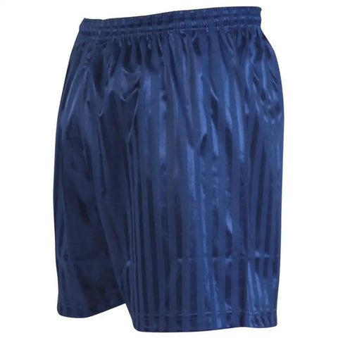 Striped Continental Football Shorts For Adults With Soft Touch Polyester, Longer Length Waist With Tie Cord in navy color
