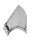 Boost Your Tesla Game With This Slick Chrome Right Rearview Mirror Bottom Cover Cap Bolt On Trim Replacement Designed For Model S 2014 To 2021 polished chrome mirror cover trim close-up