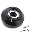 Bolt On Aluminum Racing Steering Wheel Short Hub Kit Adapter Boss For E30 3 Series And 5 Series 1984 1985 1986 1987 1988 1989 1990 Fits 318 325 528 M3 M5 Performance Street Racing Upgrade showing hub and hardware
