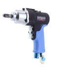 3/8 Inch Mini Pneumatic Wrench Air Impact Tool Straight Shooter with blue ergonomic handle for fast auto repairs.