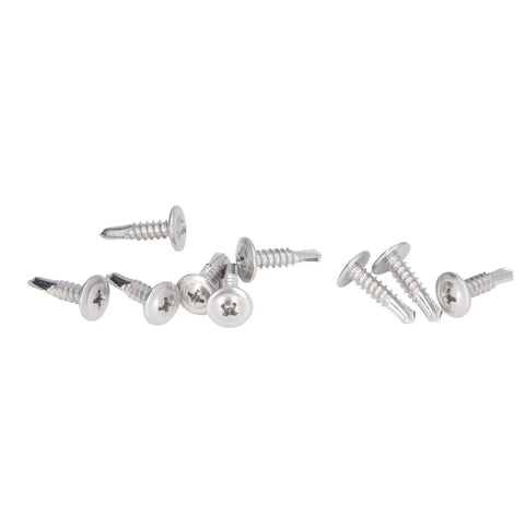 Self Drilling Screws With Round Washer Head In 304 Stainless Steel For Wood And Metal Rust Resistant M4 8x19 Fasteners Compact Thread