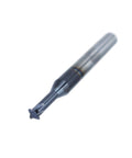 Side view of a 1/4 in solid carbide thread end mill with 0.018 in cutting diameter and 4 flutes