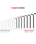 Flat End Hex L Key Set 23-Piece with Tight Fit for Fasteners and Narrow Tolerances displayed in size order