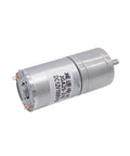 Heavy Duty DC Geared Motor 6V 12V 24V with metallic casing, designed for high torque and low vibration applications.