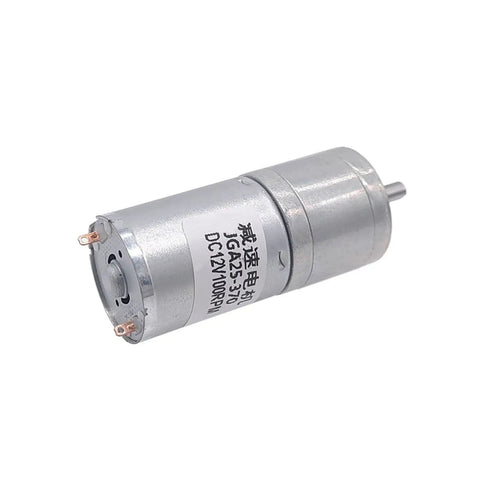 Heavy Duty DC Geared Motor 6V 12V 24V with metallic casing, designed for high torque and low vibration applications.