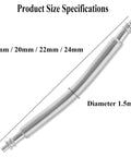 10 Pcs Curved Spring Bars For Watch Bands, 1.5mm Stainless Steel Double Flanged Pins fit 18 20 22 24mm with size specifications.