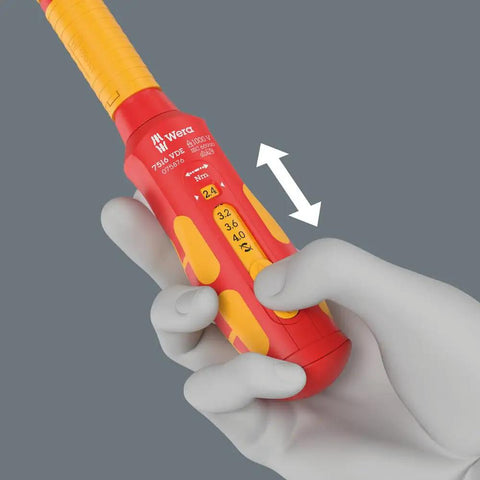 Hand adjusting 7516 VDE Kraftform Safe Torque Speed torque screwdriver with five preset torque values 2.4 to 4.0 Nm