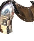 Medieval Iron Gorget Spaulders Shoulder Armor Set Battle Ready, Viking Crusader Pauldrons Armor, 18 Gauge Steel, Fully Wearable