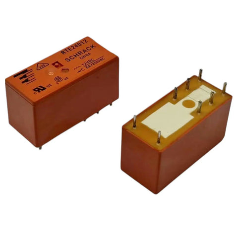 2 Pack 12V DC 8 Pin DPDT Power Relay 8A General Purpose PCB Relay for Projects and Auto Electronics, shown upright and side view