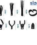 9 Piece Badass Drain Snake Drill Attachment Root Cutter for 5/16 to 3/4 Inch Cable, showing various auger head sizes and shapes.