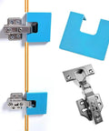Two Pack Adjustable Door Hinge Jig Router Template Installation Kit With Magnetic Locking For Drill Free Setup Precision 2mm Calibration Door Jamb Hinge Jig Carpenter Mortise Tool Latch Installation For Doors Cabinets And Drawers DIYers Will Love showing two hinge jigs and a hinge.