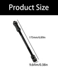 Heavy Duty Bike Rear Hub Axle 175mm 6.89 Inch Three Eighths Inch 26 TPI Conical Lock Nut Kit shown with size dimensions