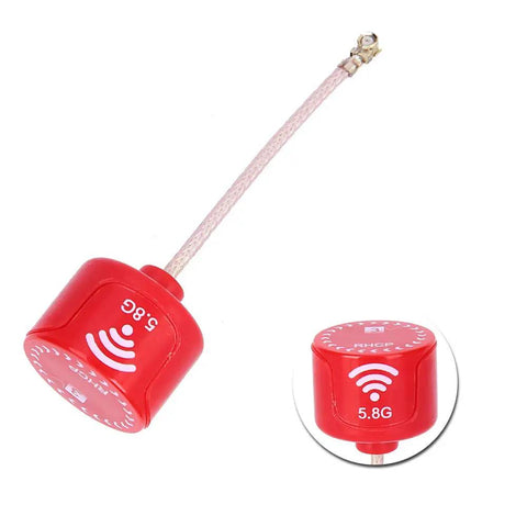 5.8Ghz RHCP High Gain Antenna 3dBi for FPV Racing Drones, red UFL connector, ultra compact design for RC parts accessory