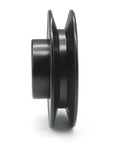 Side view of Beefy AK30 3.0 Inch OD Single Groove Web Sheave Cast Iron V Belt Pulley With 0.5 Inch Bore highlighting the groove design