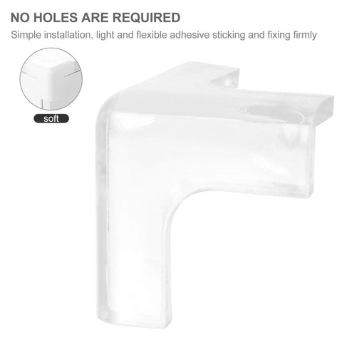 Close-up of Eight Pack Silicone Corner Protectors for Furniture and Desks Easy Peel and Stick No Drilling Needed Ultra Thin Stylish Design