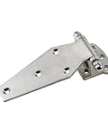 Beefy 304 Stainless Steel Heavy Duty Hinge With Bearings For Flat Doors On Refrigerated Trucks And Industrial Equipment Use One Piece Easy Install Durable Security Mounting Holes, angled view