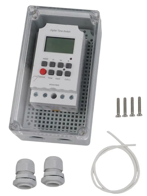 Straight Up Heavy Duty Digital Timer Switch With Damn Accurate Second Timing Rock Solid 25 Amp 220 Volt IP66 Weatherproof Relay Box with screws and waterproof connectors.