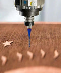 Beefy Down Cut Router Bit 1/16 Inch Cutting Diameter 1/4 Inch Shank Solid Carbide End Mill With Nano Blue Coating in action