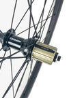 Carbon Road Bicycle Wheelset Clincher 50mm Deep Rim Basalt Brake Surface 3K Weave With Novatec ABG Hub close-up view