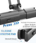 Tesla Cybertruck Car Headrest Holder Rear Seat Entertainment Mount showing adjustable telescopic arm and silicone protective pad.
