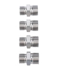 Real Heavy Duty M14 To M16 Hydraulic Fitting Adapters Made From Solid Carbon Steel For Mini Excavators And Construction Featuring Four Pieces To Ensure Seamless Connections For Attachments Keeping Ops Smooth Push It To Limit Always Like A Boss, 4-piece threaded steel adapters