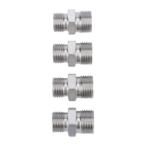 Real Heavy Duty M14 To M16 Hydraulic Fitting Adapters Made From Solid Carbon Steel For Mini Excavators And Construction Featuring Four Pieces To Ensure Seamless Connections For Attachments Keeping Ops Smooth Push It To Limit Always Like A Boss, 4-piece threaded steel adapters