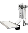 Heavy Duty Adjustable Monitor Arm Rock Solid Aluminum Stand Ergonomic Single Screen Desk Mount Vesa Ready side view with flat tray