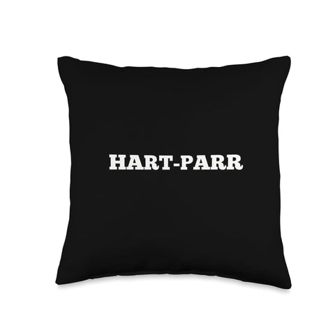 Vintage Tractor Throw Pillow With Classic Farm Engine Design Celebrating a 1901 Milestone, black pillow with Hart-Parr text