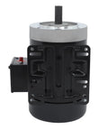 Half HP Single Phase Electric Motor 1725 RPM TEFC 115 230V Copper Windings Steel Plate Compact Black Unit front view