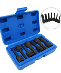 Pro Grade Three Eighths Drive Socket Set With Torx Sockets Up To T60 External Wrench Kit in blue storage case