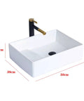 USZWBY Bathroom Vessel Sink Bowl Basin Modern Fashion European Style Rectangular Countertop Basin 50x38x14cm with faucet