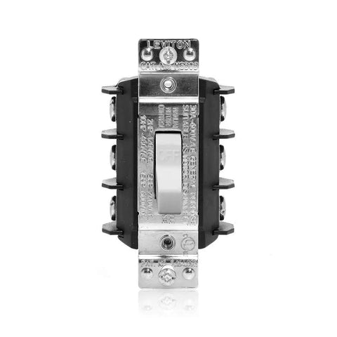 30 Amp 600 Volt AC Manual Motor Controller And Disconnect Toggle Switch 3 Phase Non Grounding Back Or Side Wiring Pole Mount White MS303DSW front view